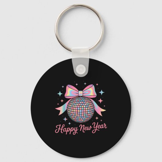 Nye Disco Ball Luxury Golden Happy New Year  キーホルダー (正面)