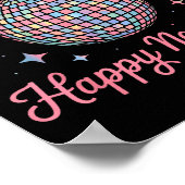 Nye Disco Ball Luxury Golden Happy New Year ポスター (角)
