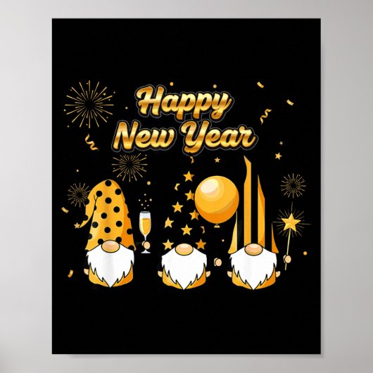 Nye Gnome Shirts For Women, Cool Happy New Year 20 ポスター (正面)