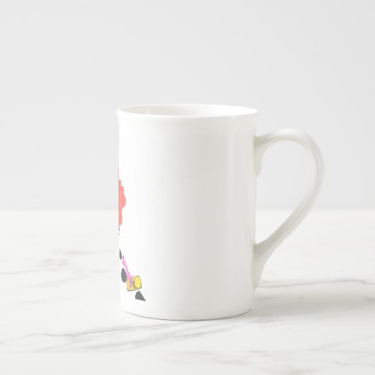 NYFWの風変わりなファッションのイラストレーションのコップ ボーンチャイナマグカップ (右)