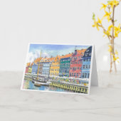 Nyhaven, Copehagen, Denmark カード (黄色い花)