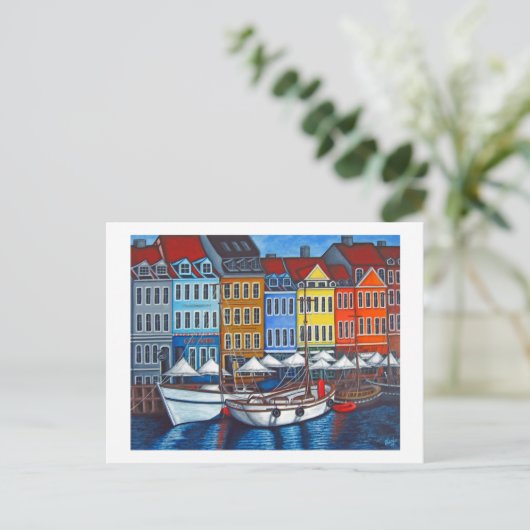Nyhavnの郵便はがきの色 ポストカード (スタンド正面)
