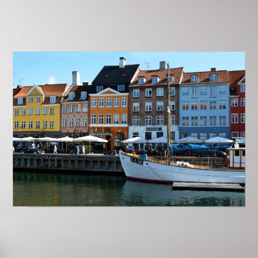 Nyhavn Harbor,コペンハーゲン,デンマーク ポスター (正面)