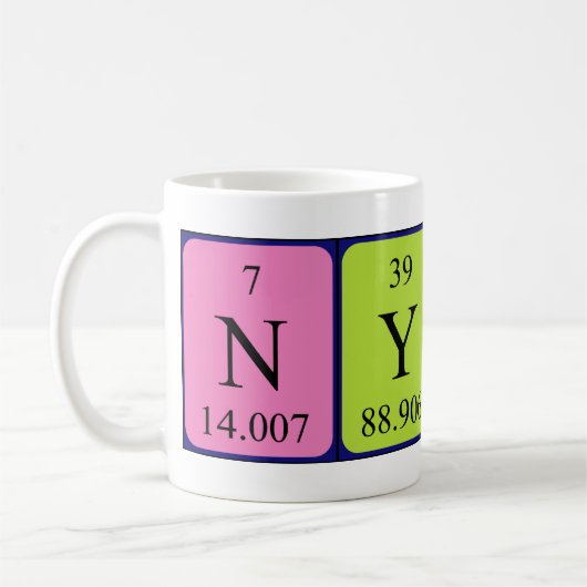 Nylah周期表名mug コーヒーマグカップ (左)