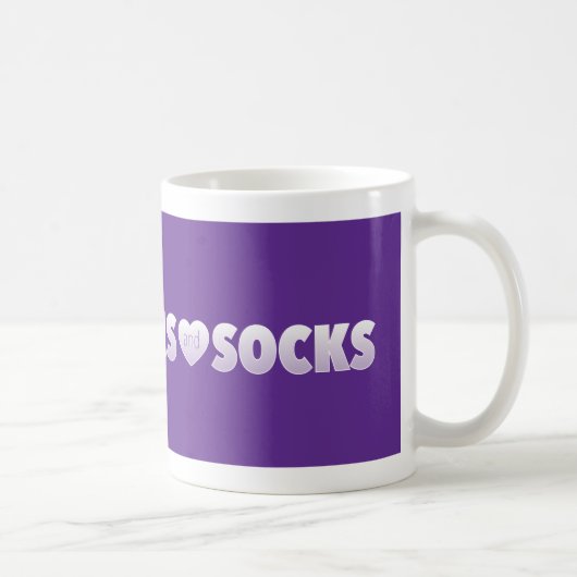 Nylonsandsocksの紫色のロゴ コーヒーマグカップ (右)