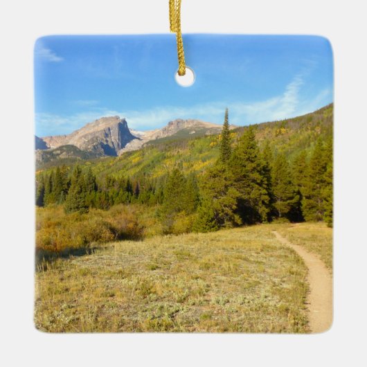 Nymph Lake Trail in Early Autumn セラミックオーナメント (正面)
