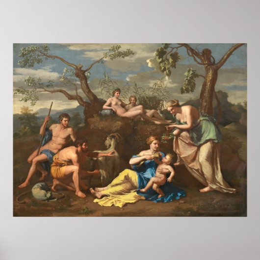 Nymphs & Child Jupiter - Nicolas Poussin Fine Art ポスター (正面)