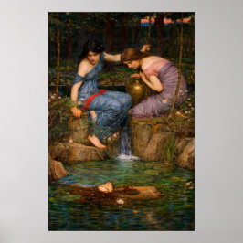 Nymphs Finding the Head of Orpheus by Waterhouse ポスター