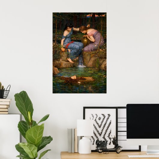 Nymphs Finding the Head of Orpheus by Waterhouse ポスター (ホームオフィス)
