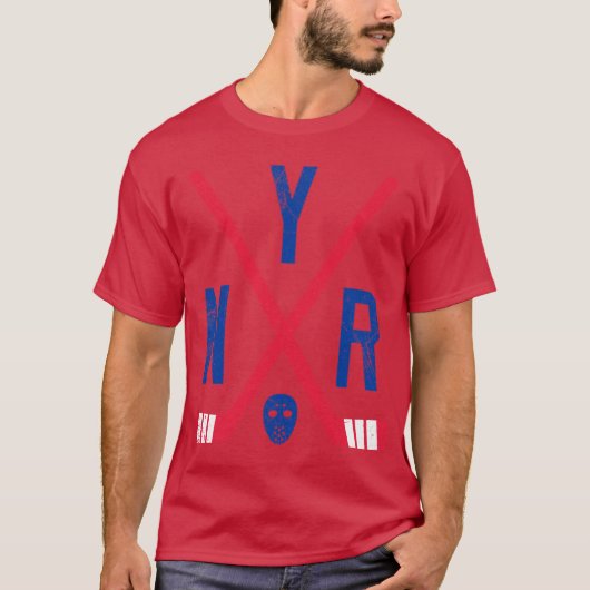 NYR レトロ スティック ホワイト Tシャツ (正面)