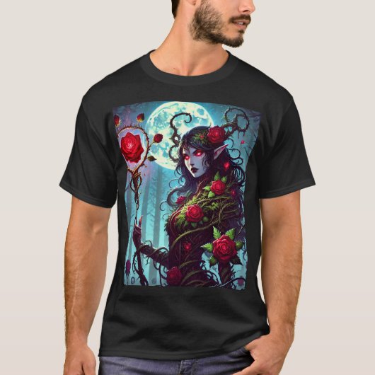 Nyra Bloodthorn - Vampiric Sorceress of Thorn Tシャツ (正面)