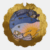 NyxとHespera (Night and Day)古代ギリシャ語 オーナメントカード (正面)