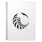 NZのキーウィ/銀製シダの紋章 ノートブック (正面)