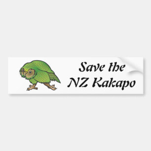 NZのフクロウオウム-バンパーステッカー--を救って下さい バンパーステッカー