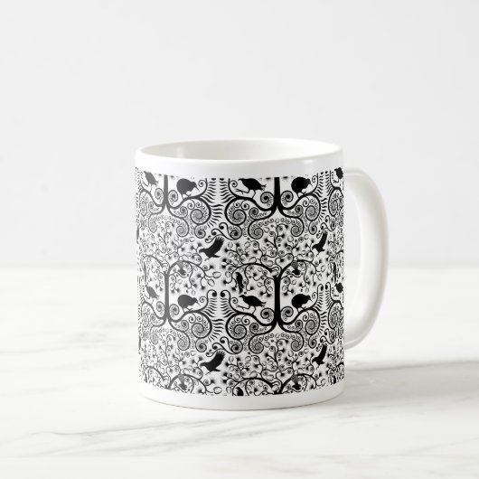 NZの原産の鳥のパターン(の模様が)あるなマグ コーヒーマグカップ (正面右)