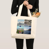 NZオークランドスカイライン – ウェリントンパノラマ –  ラージトートバッグ (正面(商品))