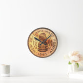 NZニュージーランドの半分のペニーのTikiの時計 ラウンド壁時計 (ホーム)