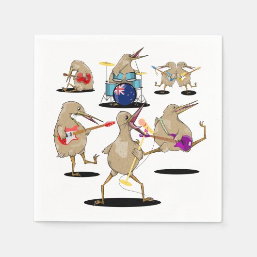 NZミュージックキウイバンド スタンダードカクテルナプキン (正面)