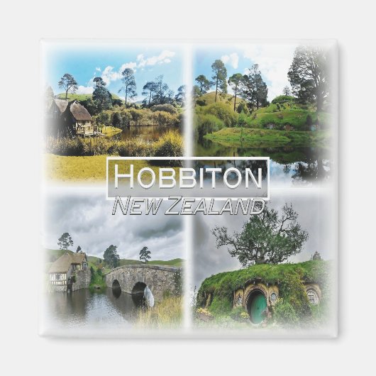 NZ0022 Oceania, New Zealand, Hobbiton,冷蔵庫 マグネット (正面)