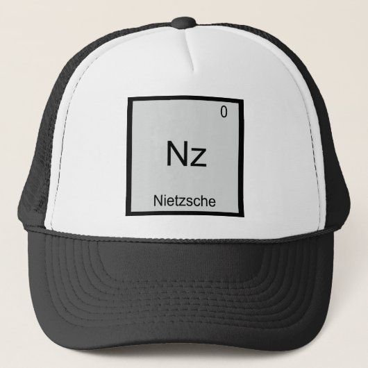 Nz - ニーチェ おもしろ 元素記号 Tシャツ キャップ (正面)