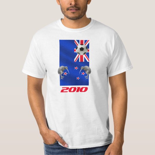 NZ 2010すべての白のサッカーのギフト Tシャツ (正面)