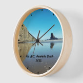 NZ AKLアナファタビーチハイキングメモリ 壁時計 (傾斜)