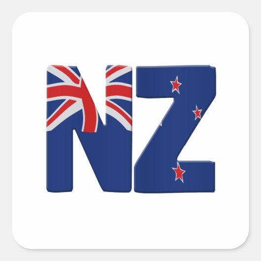 NZ flag スクエアシール (正面)
