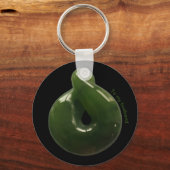 NZ Greenstone Pounamu Twist Personalizable Gift Ke キーホルダー (正面)