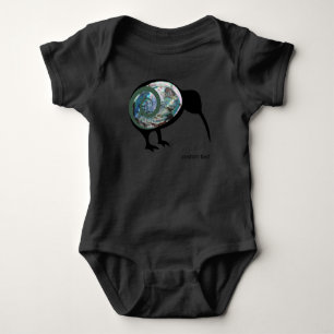 NZ KIWI BIRD PAUA SHELL FERN KORUニュージーランドの子供 ベビーボディスーツ