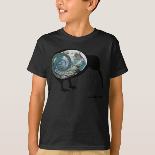 NZ KIWI BIRD PAUA SHELL FERN KORUニュージーランドの子供 Tシャツ (正面)