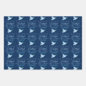 Oあなた来の忠実な青い宗教のクリスマス ラッピングペーパーシート (正面2)