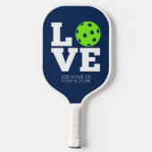 OのためのピックボールとLOVE – 緑を編集できる ピックルボールラケット (裏面)