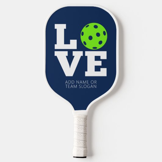 OのためのピックボールとLOVE – 緑を編集できる ピックルボールラケット (裏面)