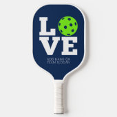 OのためのピックボールとLOVE – 緑を編集できる ピックルボールラケット (正面)