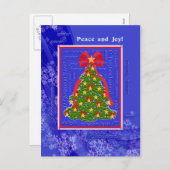 Oのクリスマスツリーの叙情詩のクリスマスの木の雪片 シーズンポストカード (正面/裏面)