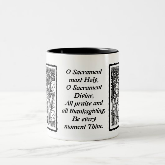 Oの秘跡司祭が付いているほとんどの神聖なMonstrance ツートーンマグカップ (中央)