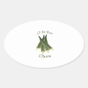 Oはオクラの 楕円形シール