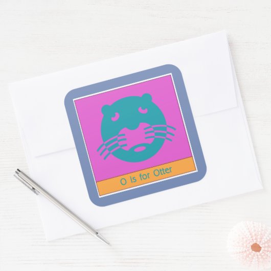 Oは動物のアルファベットを表子供へす スクエアシール (封筒)