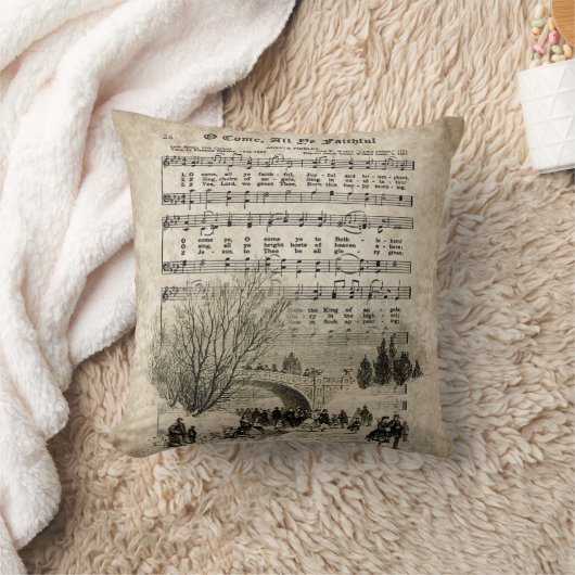 Oは忠実なすべてのYeヴィンテージのクリスマスの枕を来ます クッション (ブランケット)