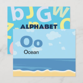 Oは海- Alphabet Flash Card ポストカード