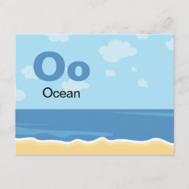 Oは海- Alphabet Flash Card ポストカード