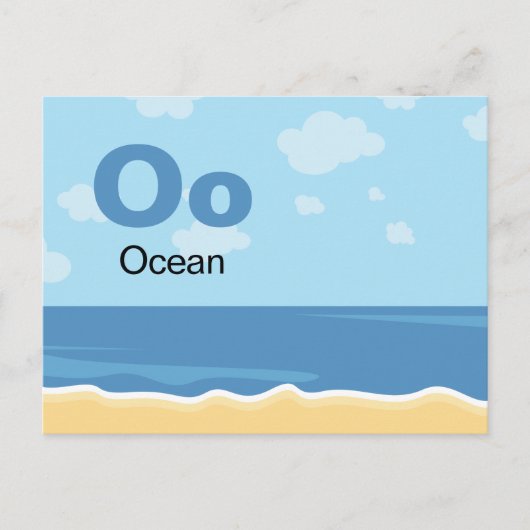 Oは海- Alphabet Flash Card ポストカード (正面)