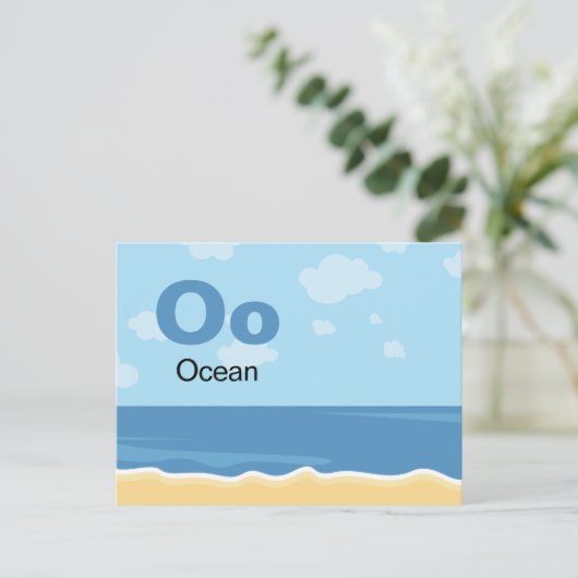 Oは海- Alphabet Flash Card ポストカード (スタンド正面)