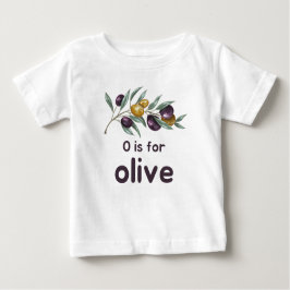 OはOLIVE Green Veggie Alphabet O ベビーTシャツ