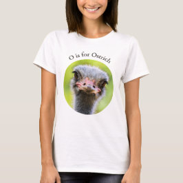 OはOstrichのクローズアップFlightless Bird Alphabet Tシャツ