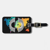 Oイニシャルパーソナライズされたシルバーモノグラムあなたの名前 ラゲッジタグ (正面横)