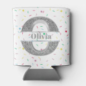 Oイニシャルパーソナライズされたシルバーモノグラムあなたの名前 缶クーラー (裏面)