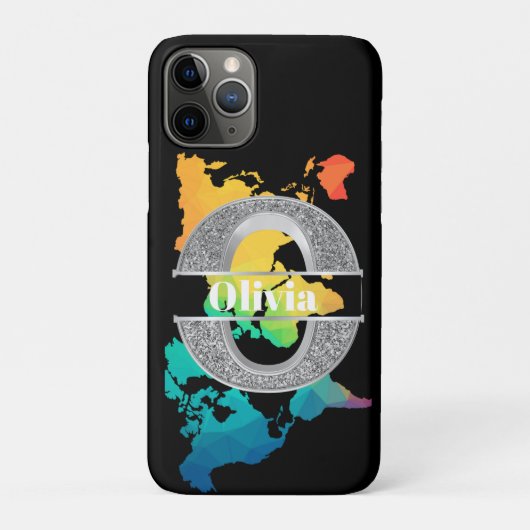 Oイニシャルパーソナライズされたシルバーモノグラムあなたの名前 Case-Mate iPhoneケース (裏)