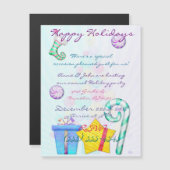 Oクリスマスウィムジーフォークアート マグネット招待状 (正面/裏面)