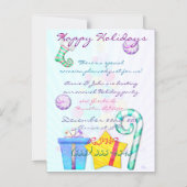 Oクリスマスウィムジーフォークアート マグネット招待状 (正面)